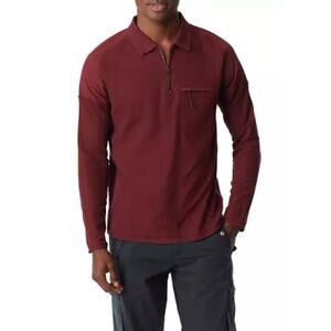 BASS OUTDOOR Men's Maroon Cotton Knit Long Sleeve Piqué Polo Sweatshirt Size XXL